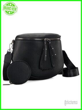 Vegan Leather Crossbody Bum Bag Sling with Coin Purse Hands-Free